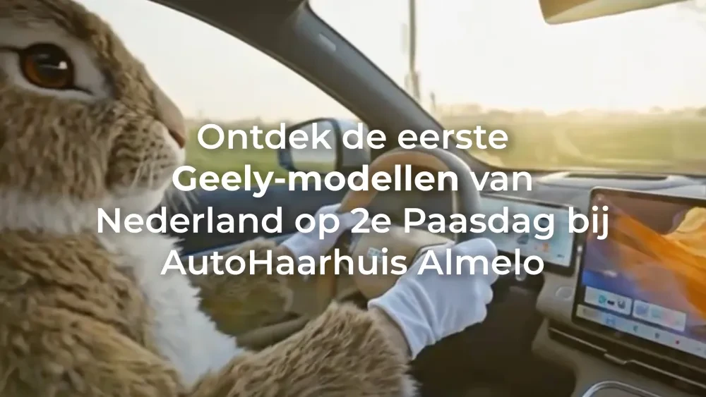 Paashaas in Geely-introductieshow-AutoHaarhuis